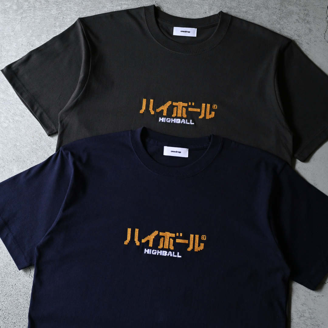 かねこあみ ピクセルハイボール刺繍Tshirt – One Drop（ワンドロップ）
