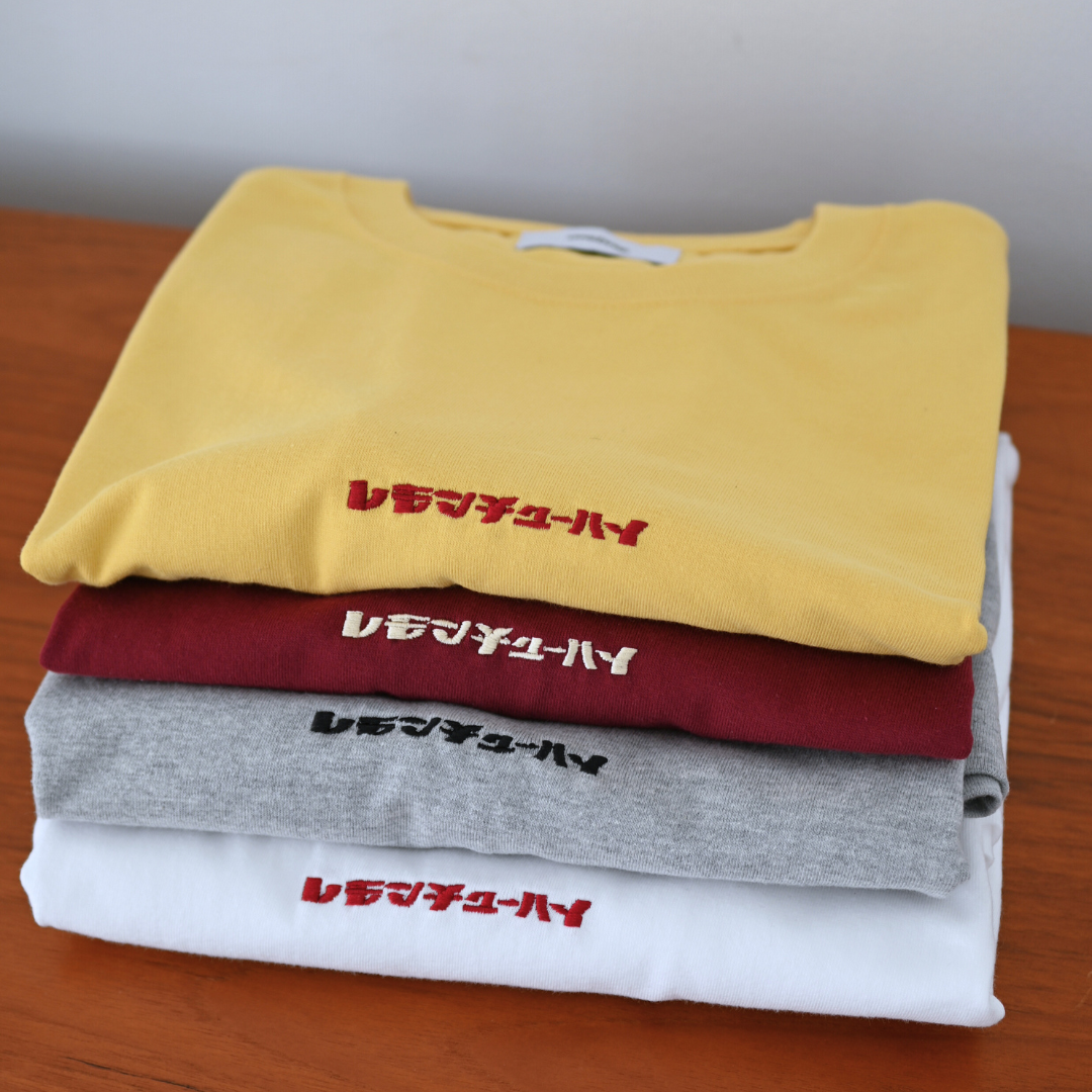 かねこあみ レモンチューハイ刺繍Tshirt