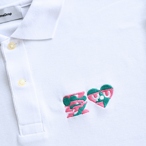 かねこあみ 愛 LOVE YOU 刺繍 polo shirt
