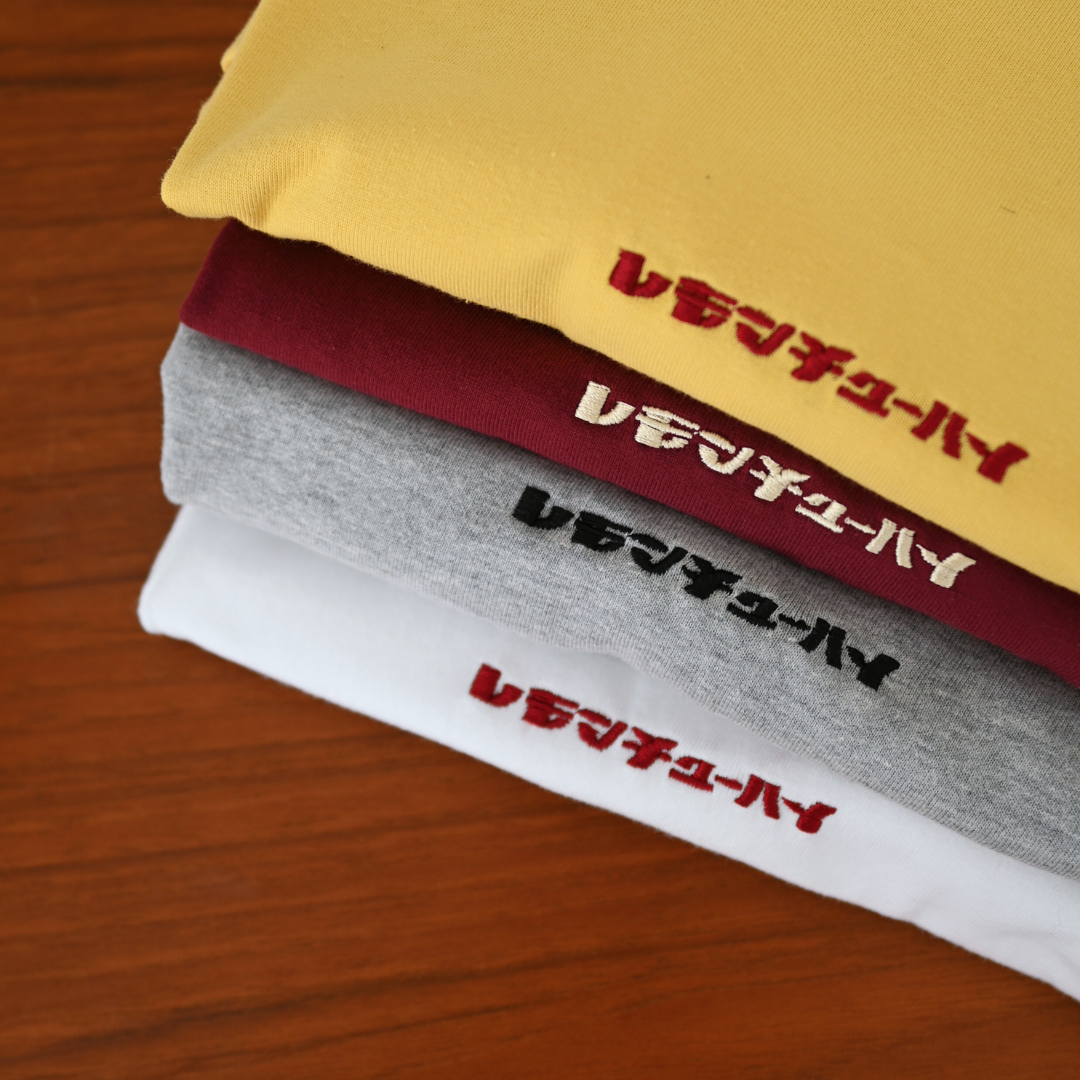 かねこあみ レモンチューハイ刺繍Tshirt