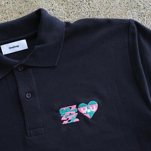 かねこあみ 愛 LOVE YOU 刺繍 polo shirt