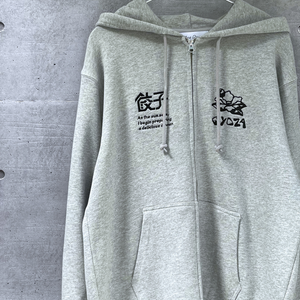 ふくだ餃子モチーフ刺繍 Heavyweight Zipup Hoodie