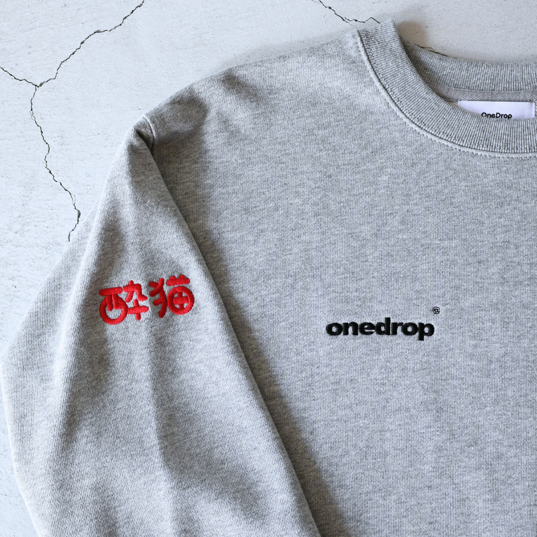 ともわか The Cat that Brings Luck and Sake 刺繍Sweat