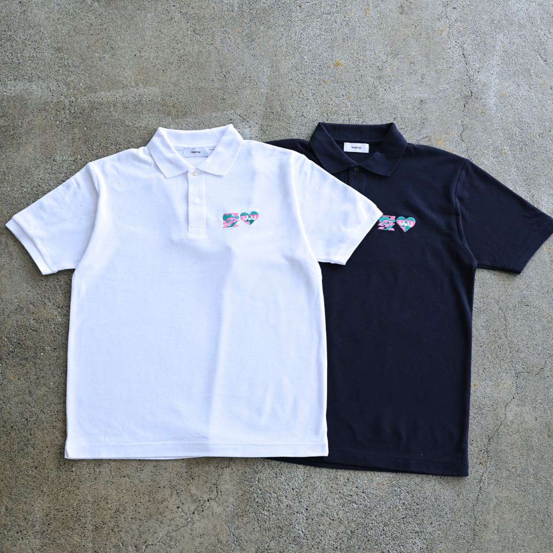 かねこあみ 愛 LOVE YOU 刺繍 polo shirt