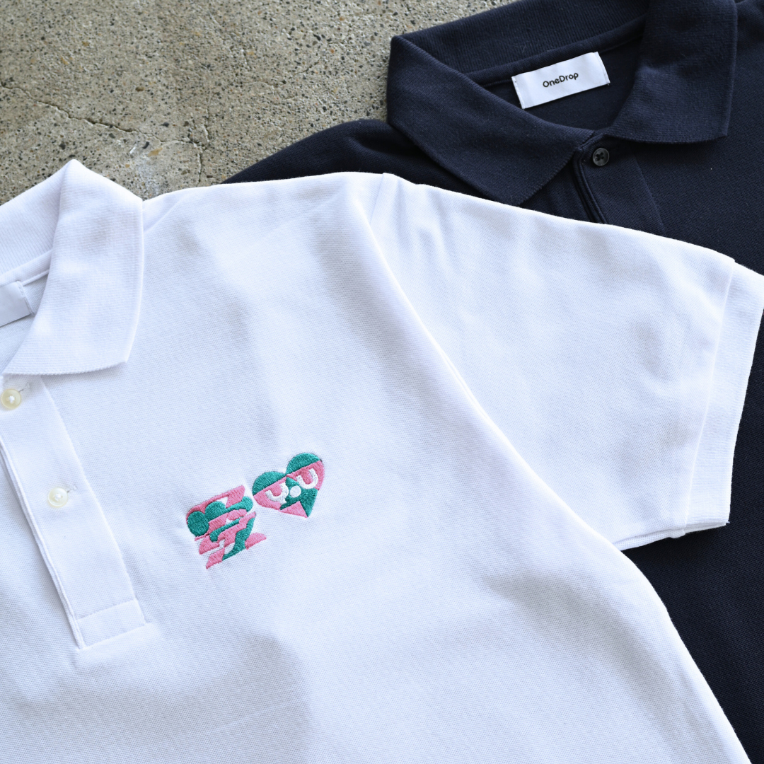 かねこあみ 愛 LOVE YOU 刺繍 polo shirt