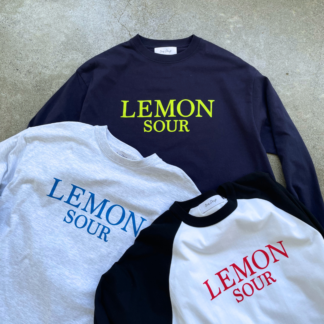 OneDrop LEMON SOUR Raglan long T-shirt