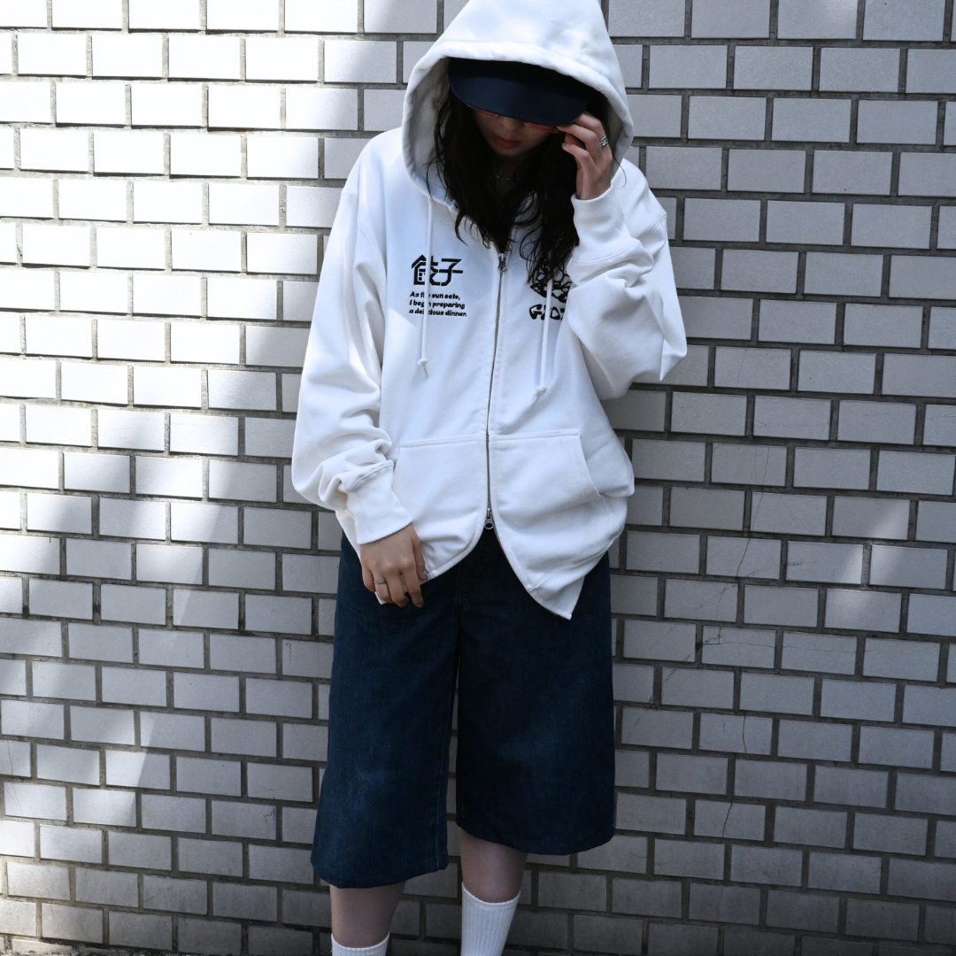 ふくだ餃子モチーフ刺繍 Heavyweight Zipup Hoodie