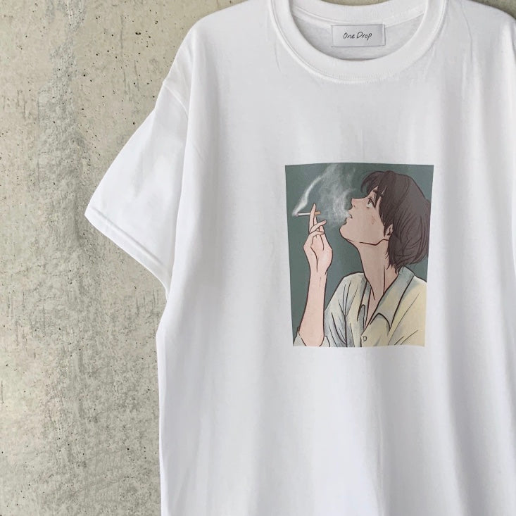 Shimada Tsukasa 一支香烟 T恤